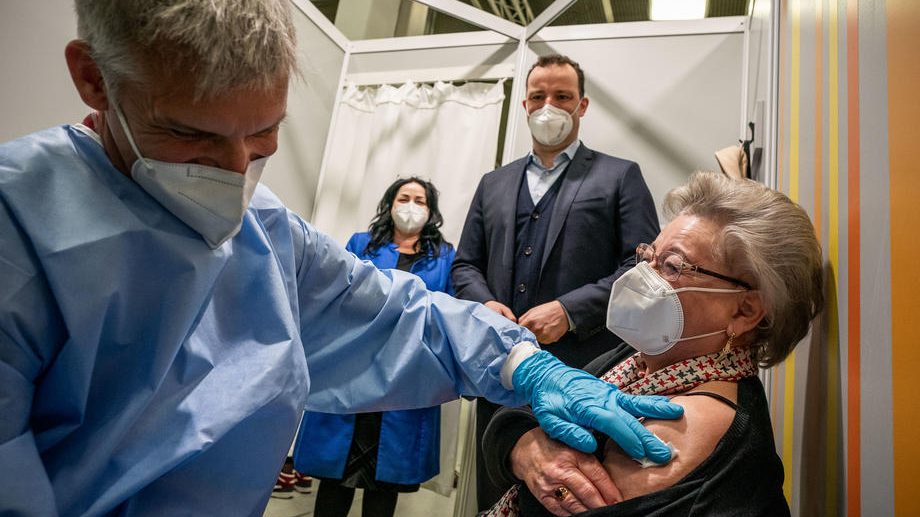 German Health Minister Spahn visits vaccination center