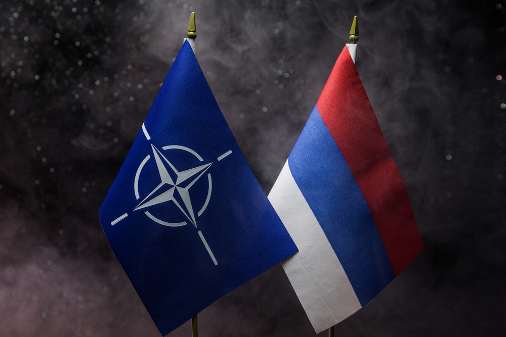 Baku,,Azerbaijan,-,March,3,,2020:,Flag,Of,Nato,(