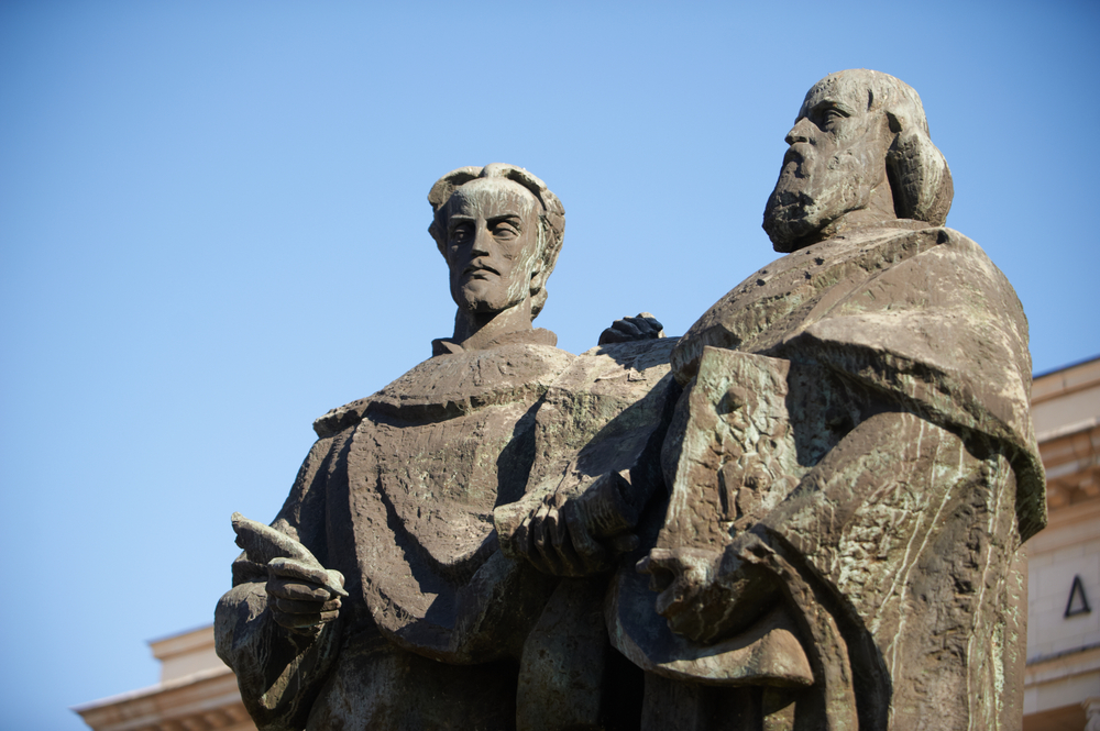 Cyril,And,Methodius,Statue,,Apostles,Of,The,Slavs,,Sofia,,Bulgaria
