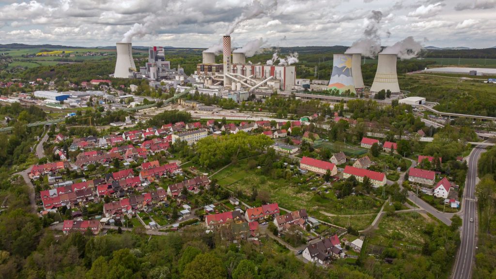 epa09228282 A picture taken with a drone shows an aerial view of the Turow lignite mine in Bogatynia, south-west of Poland, 25 May 2021 (issued 26 May 2021). The Czech Republic will withdraw a lawsuit it filed to the EU’s top court regarding operations at a lignite coal mine in south-west of Poland, after the adoption of the bilateral agreement, the Polish Deputy State Assets Minister Artur Sobon has said. Last week, the Court of Justice of the European Union (CJEU) has supported a request by the Czech Republic for production to be stopped at the Turow lignite mine in the south-west of Poland, and ordered the country to immediately suspend extraction.  EPA-EFE/Aleksander Kozminski POLAND OUT
