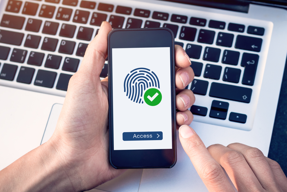 Secure,Access,Granted,By,Valid,Fingerprint,Scan,,Cyber,Security,On