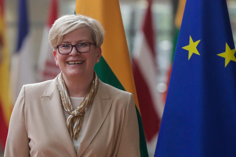 Lithuanian Prime Minister Ingrida Simonyte in Brussels