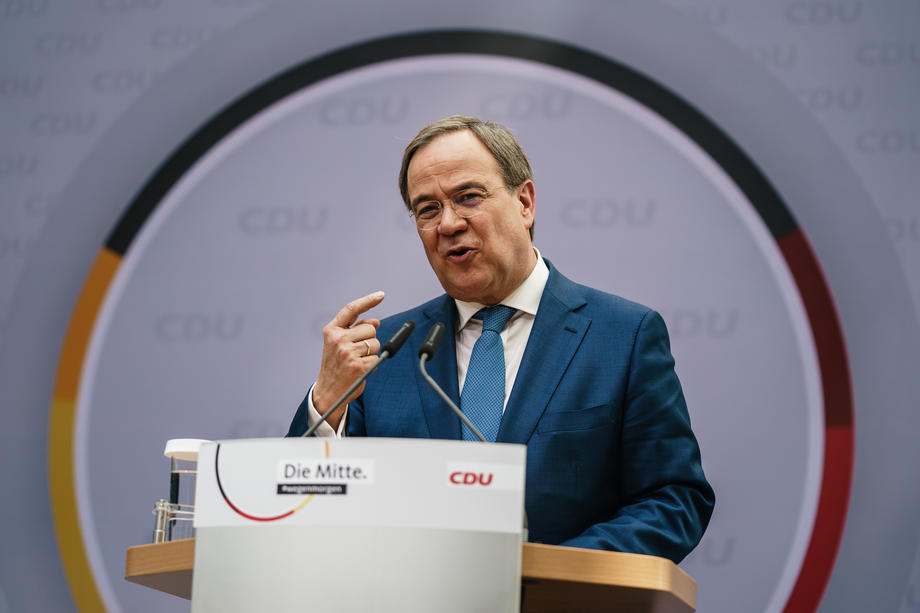 CDU press conference after board meetings following regional state elections in Saxony-Anhalt