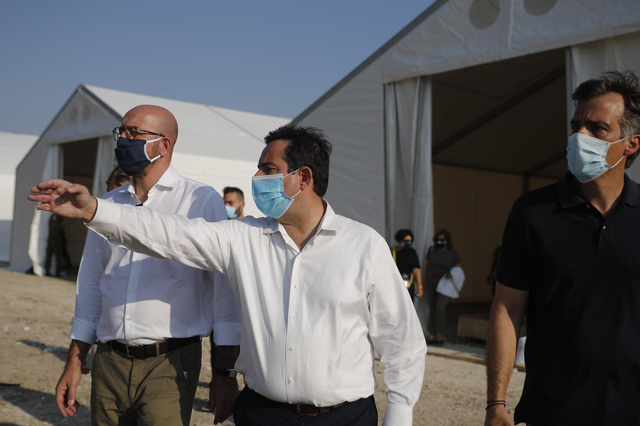 Charles Michel visits a new refugees camp