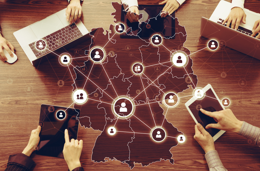 Communication,Network,Of,Germany,Concept.