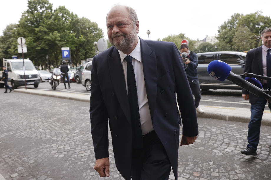 French Justice Minister Eric Dupond-Moretti at courthouse in Paris