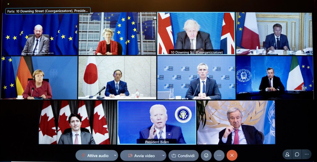 Draghi attends virtual G7 meeting over Afghanistan
