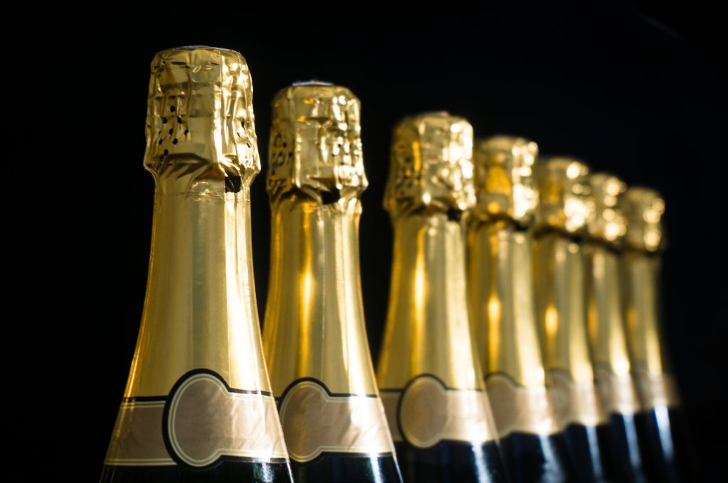 Collection,Of,Champagne,Or,Prosecco,Bottles
