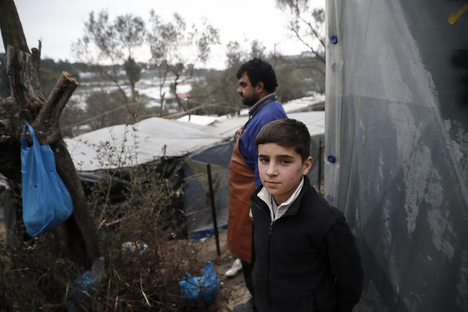 Moria refugee camp on Lesvos island