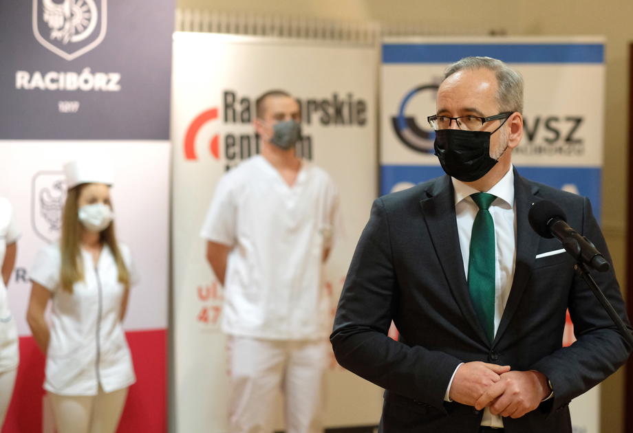 Polish Health Minister Adam Niedzielski press conference