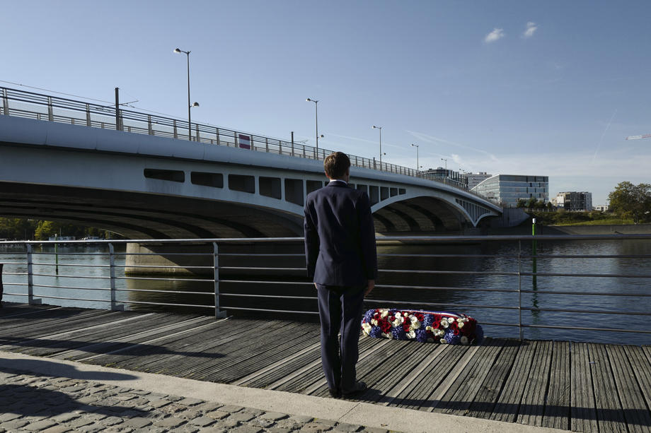 French President Emmanuel Macron commemorates 120 Algerians that were killed during a protest to support Algerian independence on 17 October 1961