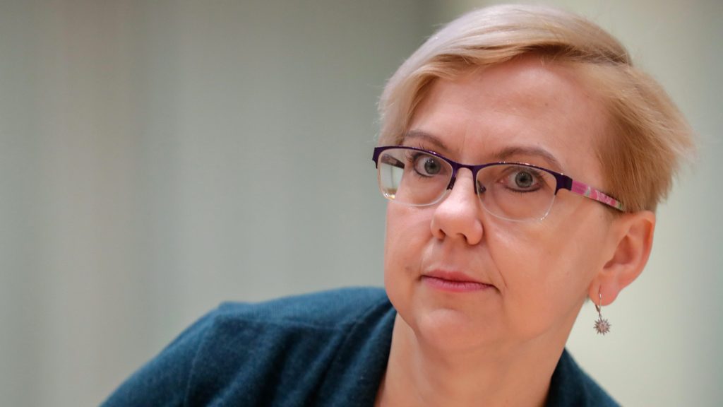 epa08076472 Polish Deputy Minister at the Ministry of Maritime Economy and Inland Navigation, Anna Moskwa during a European Agriculture and Fisheries Council (AGRIFISH) in Brussels, Belgium, 17 December 2019. The AGRIFISH Council, which adopts legislation on fisheries policy and is responsible for the setting of annual Total Allowable Catches (TACs) and quotas for each species, is held on 16 and 17 December 2019.  EPA-EFE/STEPHANIE LECOCQ