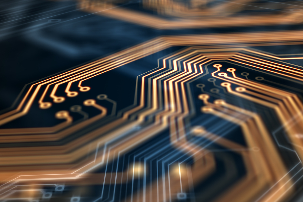 3d,Rendering.,Circuit,Board,Futuristic,Server,Code,Processing.,Orange,,Green,