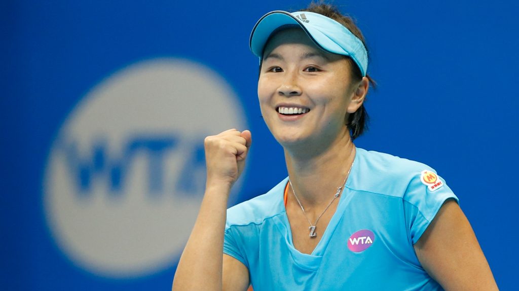 epa09591477 (FILE) – Peng Shuai of China celebrates after defeating Lucie Safarova of Czech Republic during the women’s singles semi-final match of the Taiwan open tennis tournament in Taipei, Taiwan, 04 February 2017 (re-issued 19 November 2021). The Women’s Tennis Association (WTA) chief executive Steve Simon said in an interview with a US broadcaster on 18 November 2021 that the WTA could pull their business and deals out of China over the uncertainty of Peng Shuai’s situation. Peng has not been seen in public since 02 November 2021 following a post of her on social alleging that she was sexually assaulted by a former Chinese vice premier.  EPA-EFE/RITCHIE B. TONGO