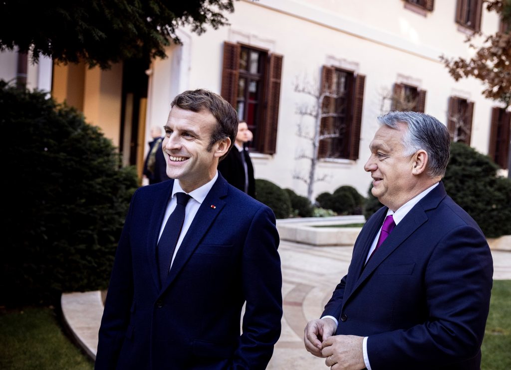 French President Macron visits Budapest