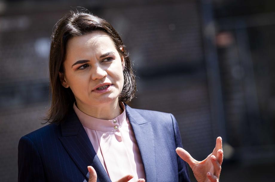 Belarusian opposition politician Svetlana Tikhanovskaya in The Hague