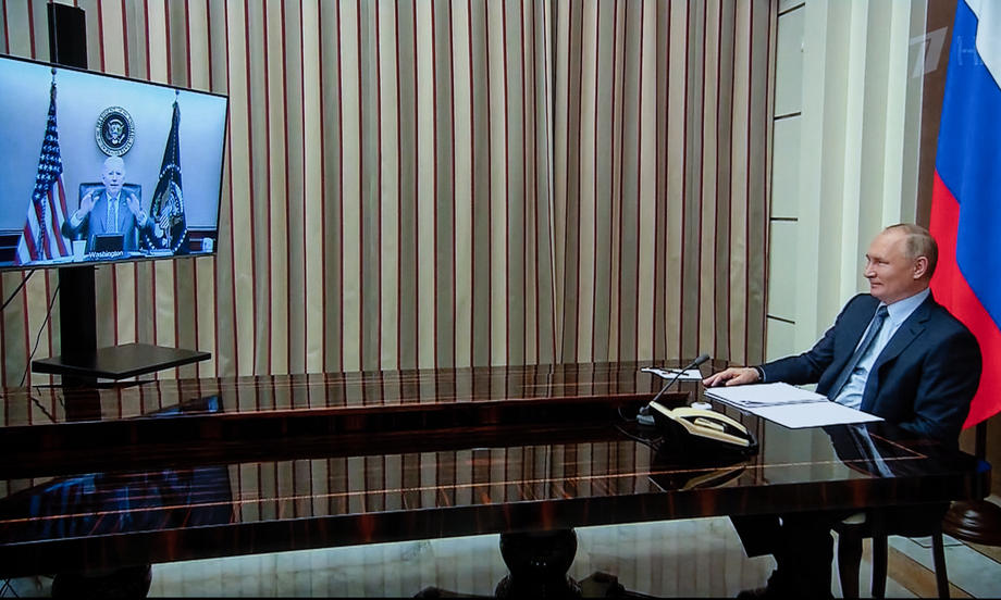 Russian President Vladimir Putin and US President Joe Biden videoconference