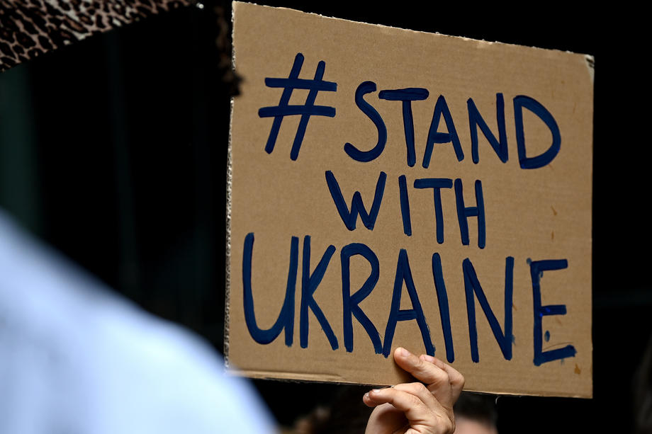 Protest in Sydney against the war in Ukraine