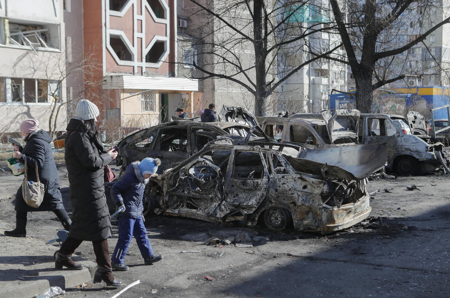 Aftermath of shelling in Kiev