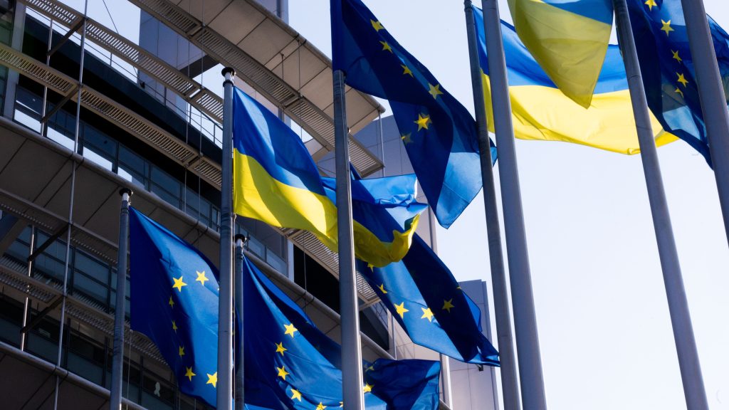 Ukraine EU flags Strasbourg