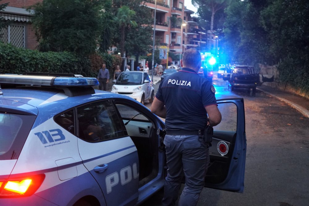 Rome,,Italy,-,August,9,,2018:,Italian,Police,In,Action.