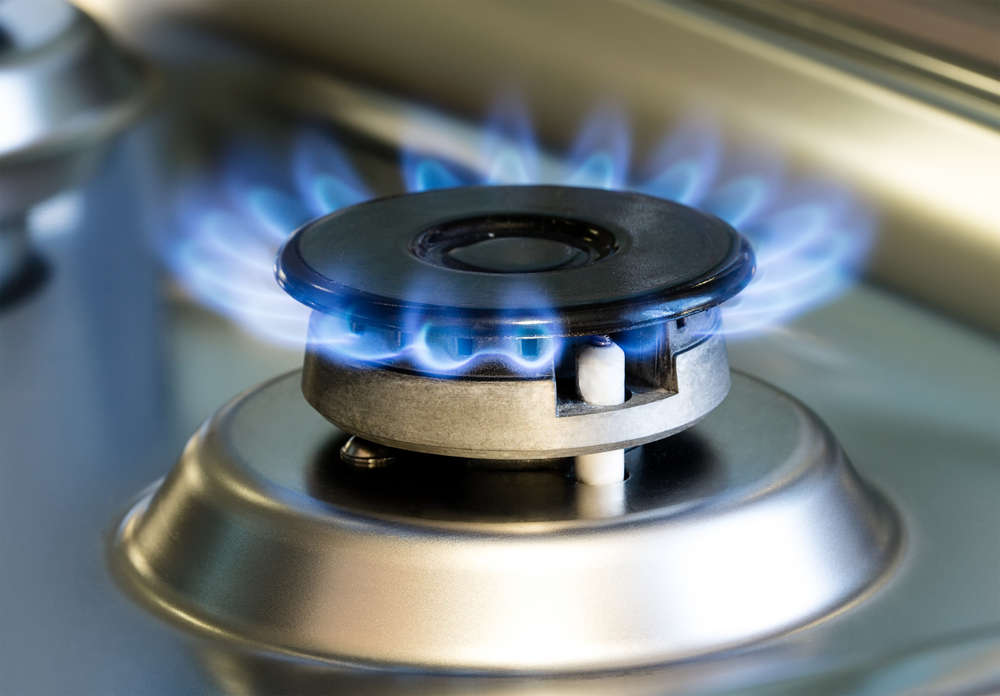 Gas,Stove,With,Flames,Of,Burning,Gas,,Gas,Burner,Photo
