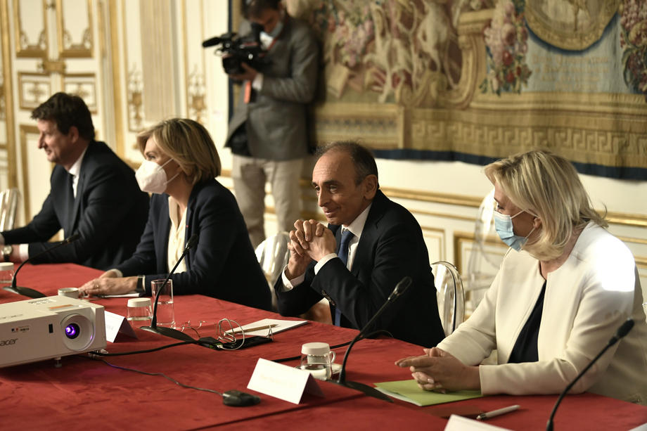 Presidential candidates attend a briefing held by France’s Prime Minister Jean Castex