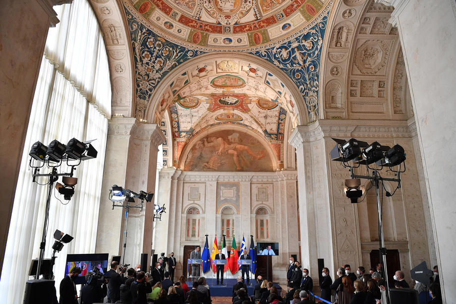 Italian Prime Minister Draghi meets Spainish, Greek and Portuguese counterparts