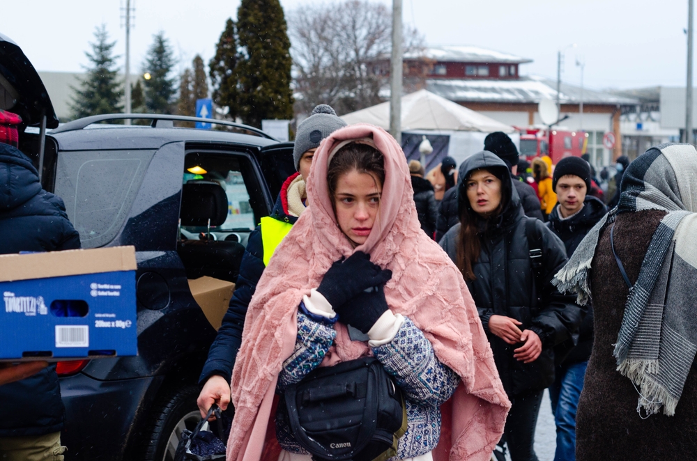 Siret,Border,,Romania,-,March,02,,2022:,Ukrainian,Refugees,Editorial