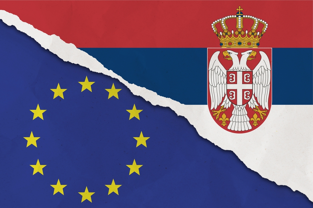 Istanbul,,Turkey,-,February,,24,,2022:,Serbia,And,European,Union