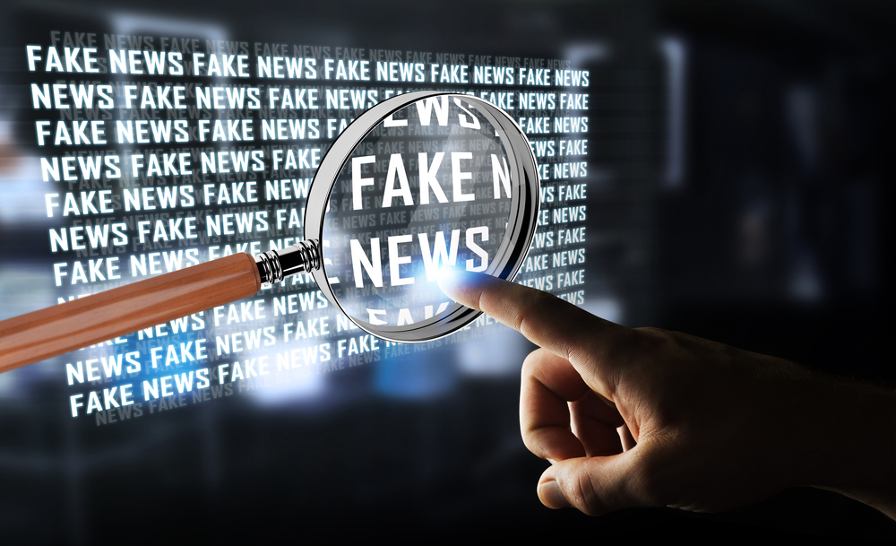 Businessman,On,Blurred,Background,Discovering,Fake,News,Information,3d,Rendering