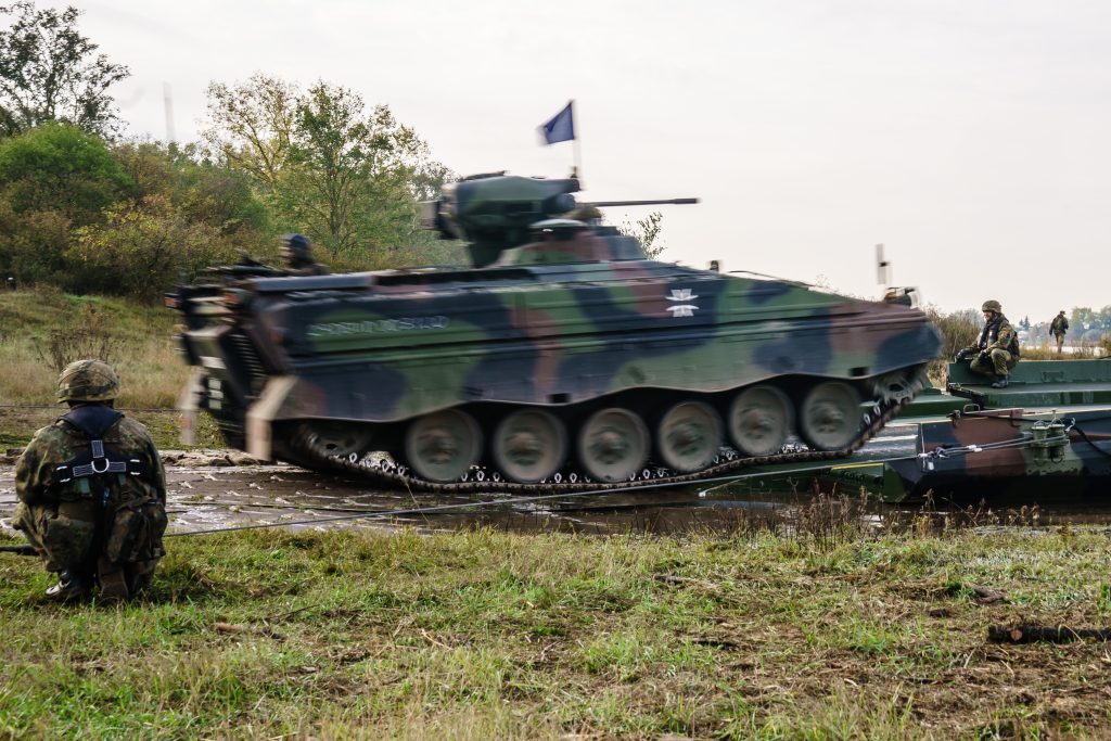 Military ferry service on the river Elbe