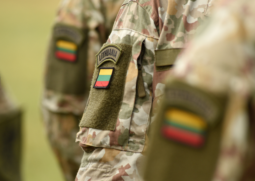 Lithuania,Patch,Flag,On,Soldiers,Arm.,Lithuanian,Military,Uniform.,Lithuania