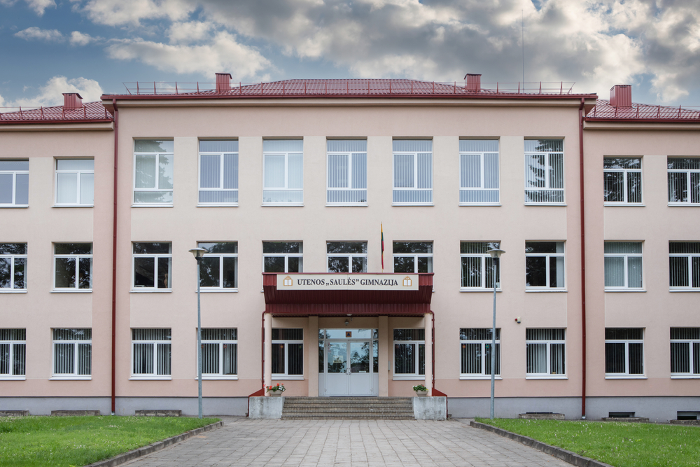 Utena,,Lithuania,-,July,16,,2017:,Building,Of,Utena,“saule“