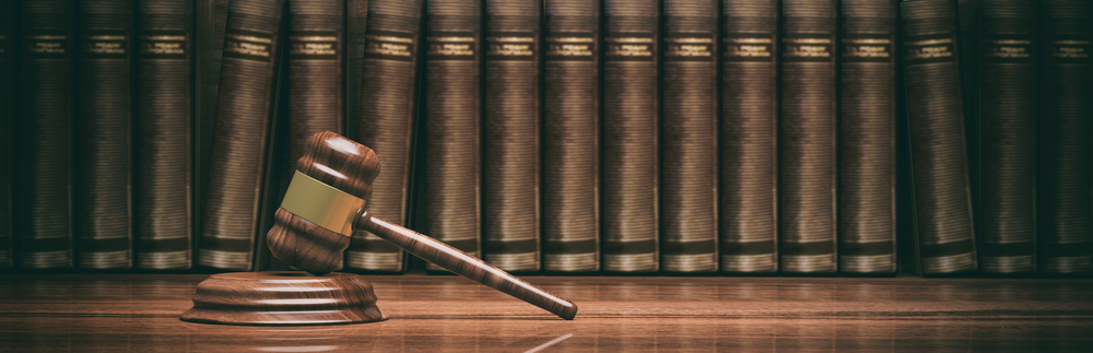 Lawyer,Office.,Judge,Gavel,And,Law,Books,,Banner.,3d,Illustration