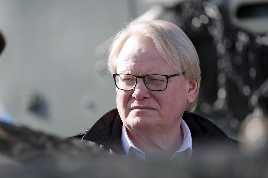 Swedish Minister of Defense Peter Hultqvist visits Adazi military base in Latvia