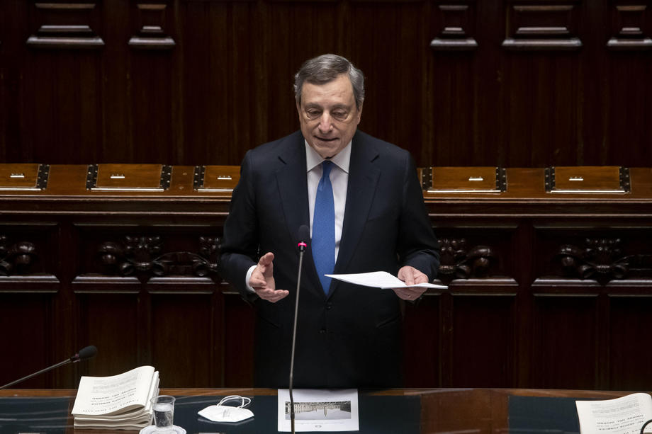 Italian prime minister Draghi addresses the parliament over Ukraine situation