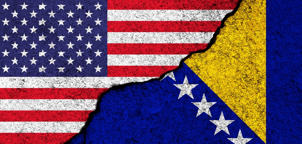 Usa,And,Bosnia,And,Herzegovina.,Flags,Of,United,States,And
