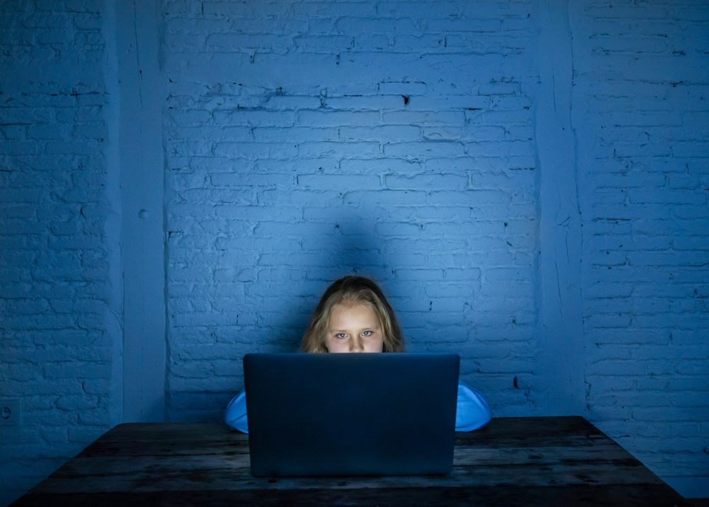 Scared,Sad,Girl,Bullied,Online,On,Laptop,Suffering,Cyber,Bullying