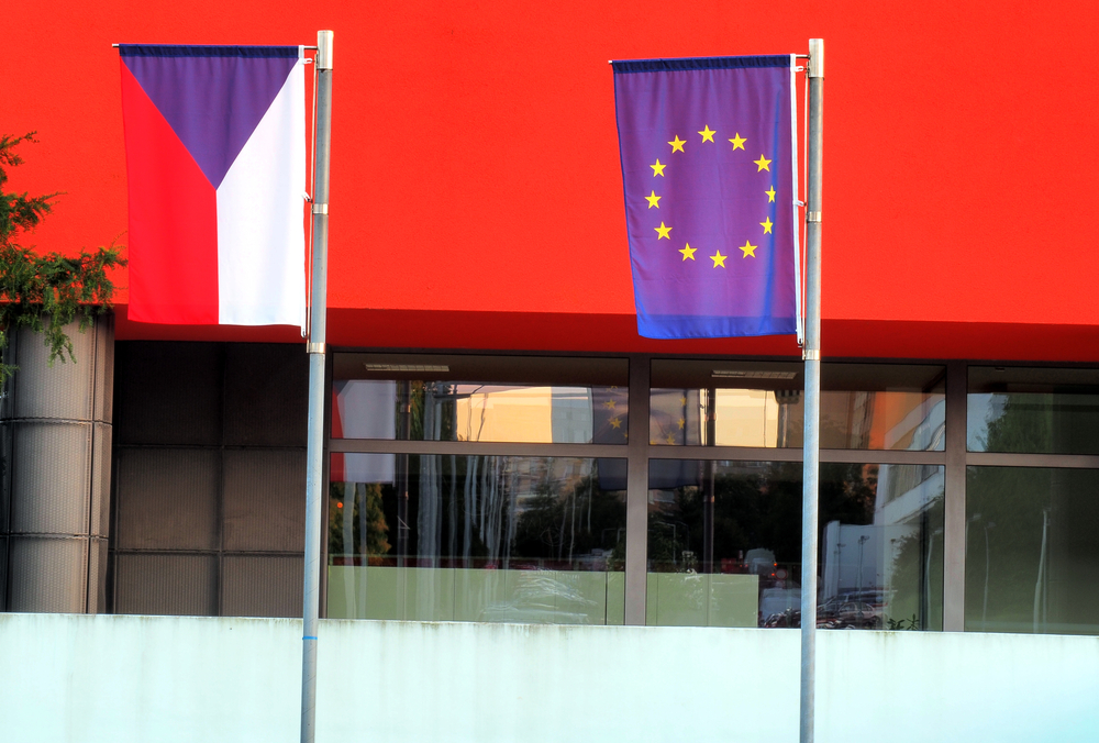 Czech,Republic,Flag,And,European,Union,(eu),Flag,Displayed,Together