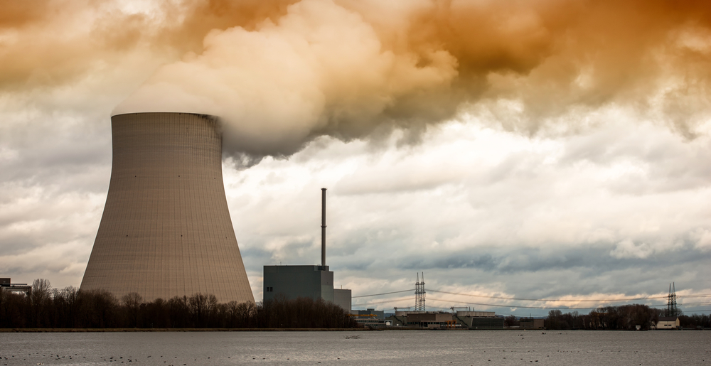 Vintage,Style,Image,Of,A,Nuclear,Power,Plant,In,Germany