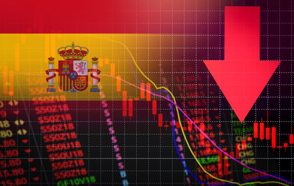 Spain,Stock,Exchange,Crisis,Red,Market,Price,Down,Chart,Fall