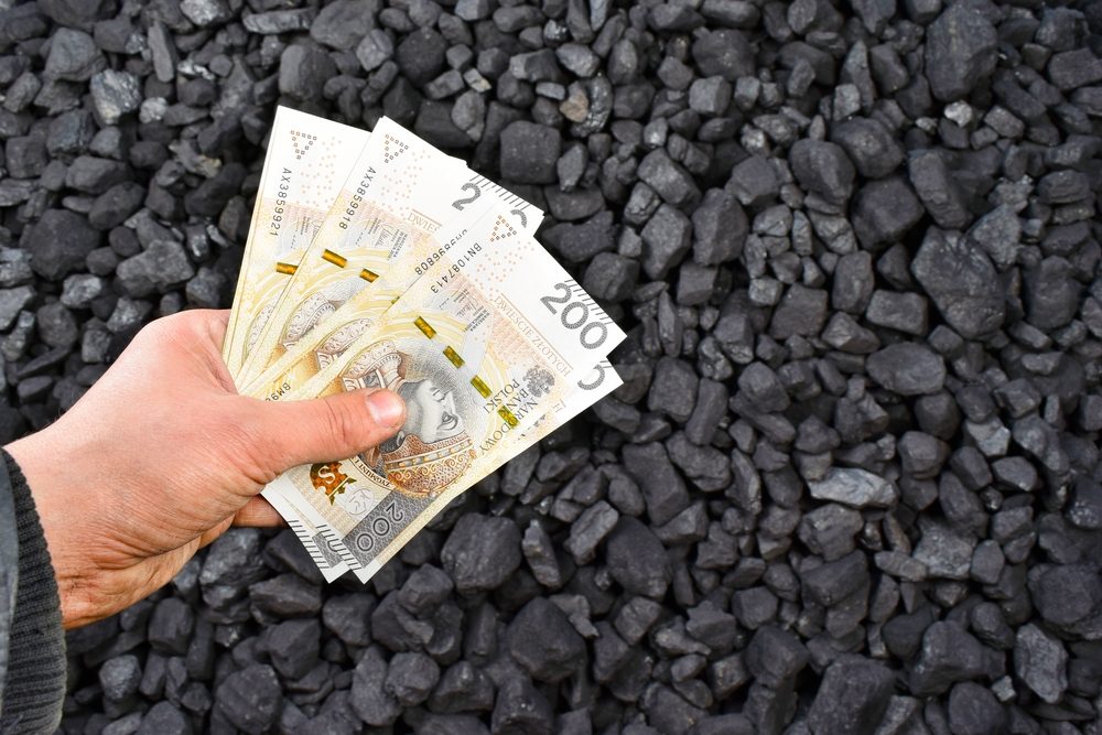 Polish,Currency,Showed,On,Coal,Of,Mine,Deposit,Mineral,Resources