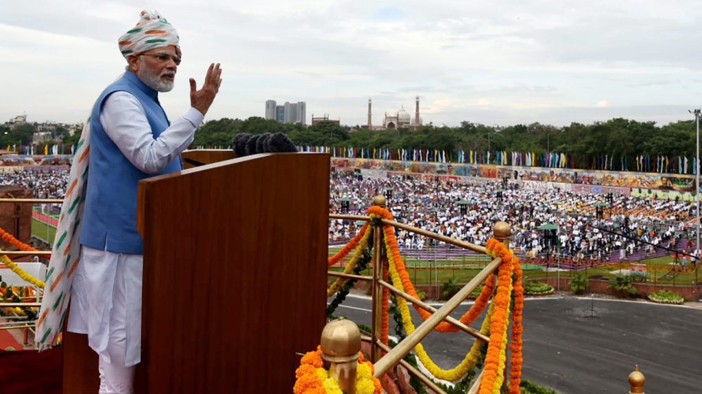 PM addressing the Nation on the occasion of 76th Independence Day from the ramparts of Red Fort, in Delhi on August 15, 2022.