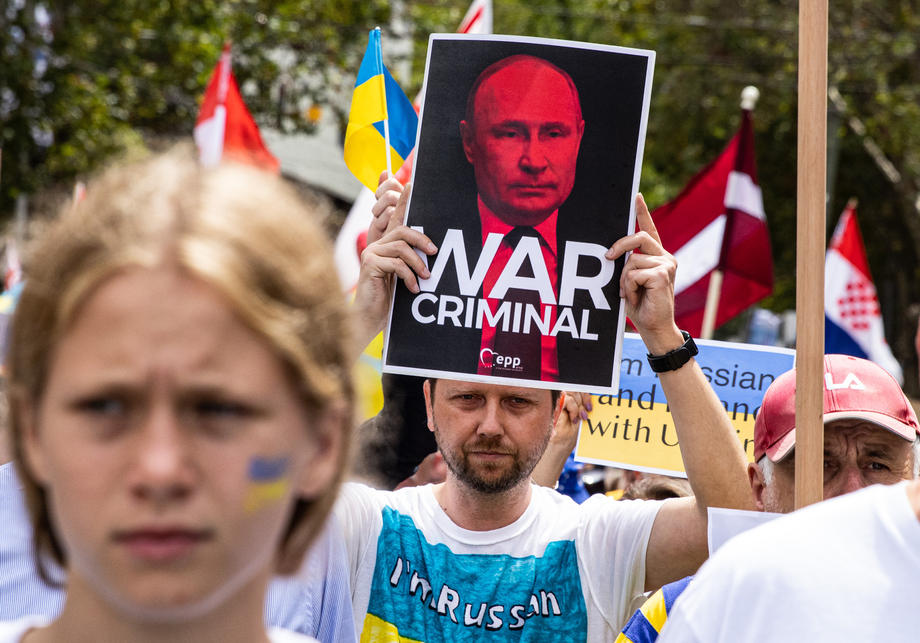 Stand with Ukraine rally in Melbourne