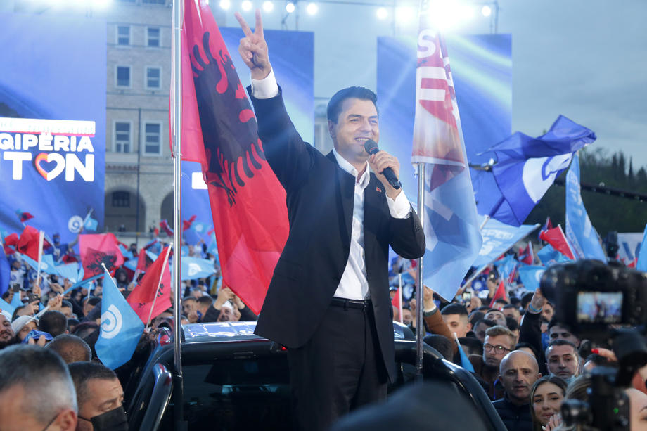 Albania Democratic Party campaign rally in Tirana
