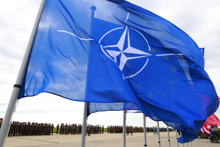 French President Macron visits NATO troops at Mihail Kogalniceanu Air Base, Romania