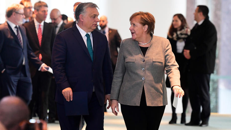Hungarian Prime Minister Viktor Orban visits German Chancellor Angela Merkel