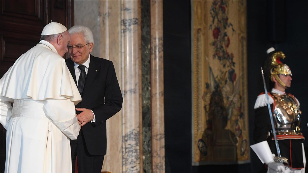 Pope Francis‘ visit to Italian President Mattarella at Quirinale