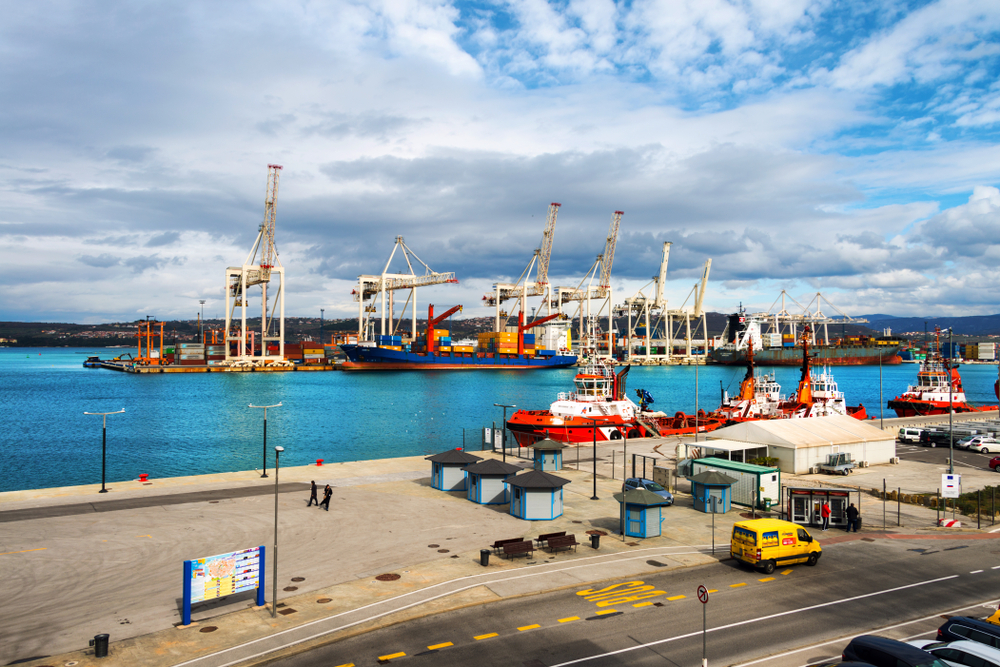 Koper,,Slovenia.,Aerial,View,Of,Port,Of,Koper,,Slovenia.,Cloudy